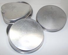 6 Vintage Aluminum Cake Pans N4