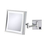 Kimball &amp; Young 91283HW Single Sided LED Square Wall Mirror, Polished Nickel