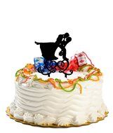 Ecape Acrylic Cake Topper of Engagement and Wedding with Groom Holding Bride Black Pack of 1 N37