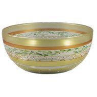Golden Hill Studio 11" Serving Salad Bowl Hand Painted in the USA by American Artists-Set of 2-Mosaic Gold Garland... N2
