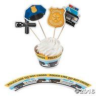 Police Party Cupcake Wrappers with Picks - Makes 50 by Party Supplies