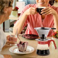 Pour Over Coffee Dripper 2-3 Cups, Food Grade Stainless Steel Permanent Coffee Filters Paperless Double Mesh Filter... N4