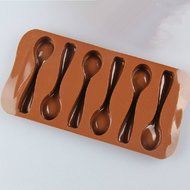 Li-start DIY Random Color Silicone Spoon Shape Mold of Sugar Chocolate Cake Fondant