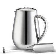 Double Wall Tea & Coffee Brewer | Stainless Steel Coffee Pot & Maker - French Press 1 Liter 34 Oz Coffee Pot with... N13