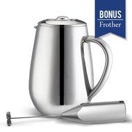 Double Wall Tea & Coffee Brewer | Stainless Steel Coffee Pot & Maker - French Press 1 Liter 34 Oz Coffee Pot with... N14