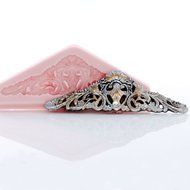 Victorian Scroll Work Silicone Mold Food Safe Fondant, Gum Paste, Resin, Polymer Clay, Craft, Jewelry Food Mold. N6