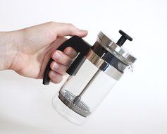 Brillante BR-CP1-350 Stainless Steel European Glass Small French Press Coffee Maker and Tea Press - 350 ml / 12 Oz N7