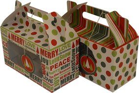 Cookie gift boxes / munchkin boxes kit, foldable with gift tags, assorted sizes and designs, 12 boxes (Christmas 2) N6