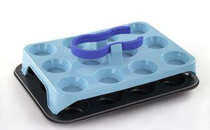 24 Count Cupcake Carrier Case / Holder With Non-Stick Cupcake Pan and Tong N3