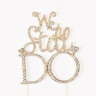 We Still Do Cake Topper, Gold Anniversary or Vow Renewal Rhinestone Decoration (Gold) N8