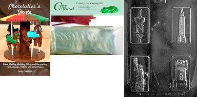 Cybrtrayd P027 NY Theme Box Set Chocolate Candy Mold with Exclusive Cybrtrayd Copyrighted Chocolate Molding Instructions... N2