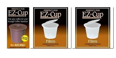 Ez-cup &amp; Ez Cup Filters (100 Filters) Combo Pack for Keurig Brewers By Perfect Pod