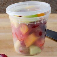 SunnyCare&reg; 24 oz.Microwavable Translucent Plastic Deli Container with Lid -(Case of 250) N4