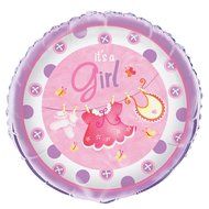 Cardboard Pink Clothesline Girl Baby Shower Cake Bunting Topper N15