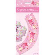 Cardboard Pink Clothesline Girl Baby Shower Cake Bunting Topper N18