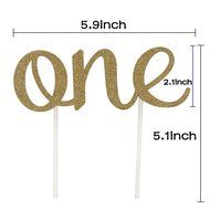 1st First Birthday One Cake Topper Decoration Single Sided Gold Glitter N2