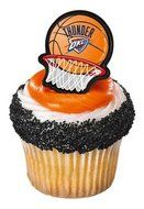 24 ~ NBA Oklahoma City Thunder Rings ~ Designer Cake/Cupcake Topper ~ New!!!!!