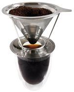 Stainless Steel Pour Over Coffee Maker, Filter Cone and Holder, Micro Filter Coffee Dripper and Brewer N2