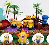 DESPICABLE ME 14 Piece Birthday Cake Topper Set Featuring 10 Random Despicable Me Figures, Includes Themed Decorative... N3