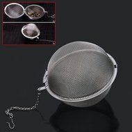 Reusable Stainless Steel Round Ball Locking Spice Tea Strainer Mesh (9CM) N2