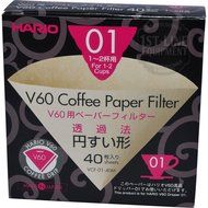 Hario Misarashi Paper Filters - Box of 40 Sheets, Natural - For 01 Dripper