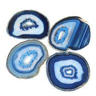 Airblasters Black color 3.5-4 inch Natural Sliced Agate Coaster Set of 4 N10