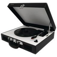 Jensen JTA-410 Portable Turntable 3-Speed +Built-In Speakers Black Consumer Electronics