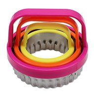 Sher Set Of 3 Stainless Steel Handle Fancy Scalloped Edge Cookie Cutter Set Pastry Cutter N2