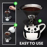 Pour Over Coffee Maker - Stainless Steel Permanent Dripper Serves up to 4 Cups of Robust Coffee and Tea - Reusable... N5