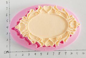 Wocuz W0737 Silicone Picture Frame Fondant Mold Candy Making Mould for Cake Embossing Decoration N4