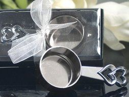 Elegant Chrome Double Heart Coffee Scoop C3400 Quantity of 1