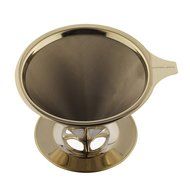 Superjare 1-4 Cups Reusable Stainless Steel Coffee Dripper Golden 30107C N2