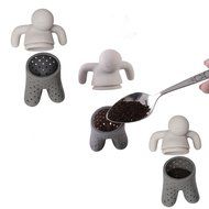 Jahoo Tea Infuser Set for Loose Leaf Tea, Silicone Tea Strainer Couple in a Set of 2, Grey and Pink N2