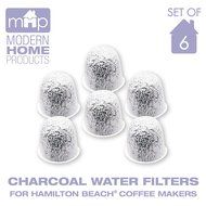Charcoal Water Coffee Filter Cartridges, Replaces Hamilton Beach Water Coffee Filters- Set of 6