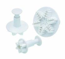 Joylive New 3 Pcs Snowflake Fondant Cake Decorating Plunger Sugarcraft Cutter Mold Tools Snow Flake Xmas Cookies