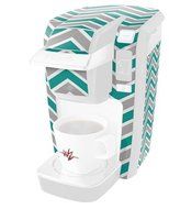 Zig Zag Teal and Gray - Decal Style Vinyl Skin fits Keurig K10 Mini Plus Coffee Makers (KEURIG NOT INCLUDED) N3