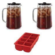 Capresso Ice Tea Pitcher (Set of 2) + HIC Big Block Ice Cube Tray