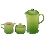 Le Creuset Palm Stoneware French Press Coffee Maker With Matching Cream and Sugar Set