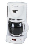 Black &amp; Decker DCM1400 Cafe Noir 10-Cup Programmable Coffeemaker, White