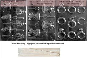 Bridesmaid Lolly Candy Mold,wedding Bell Chocolate Candy Mold and Engagement/wedding Ring Chocolate Candy Mold...