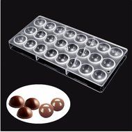 Jeteven Semi-Sphere Chocolate Mould PC Polycarbonate Chocolate Mold 24-Piece Tray N2