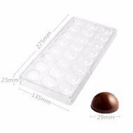 Jeteven Semi-Sphere Chocolate Mould PC Polycarbonate Chocolate Mold 24-Piece Tray N3