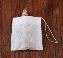 Pack of 100pcs Disposable Empty String Drawstring Tea Dregs Filter Paper Bags for Loose Tea Herbs Spice Bouquet...