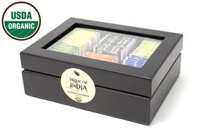Wooden 6 Chamber Tea Bag Chest by Pride Of India