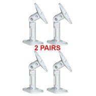 Cmple - White Universal Tilting Wall and Ceiling Brackets for Satellite Speakers - 2 Pairs