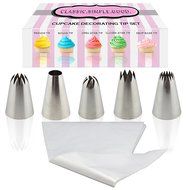 Cupcake Decorating Kit - Easy Cake Decorating Tip Set - X-Large Stainless Steel Tips &amp; Pastry Icing Bags - Extra... N2