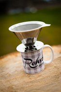 Rohst Reusable Pour Over Coffee Dripper - Paperless Stainless Steel Filter with Scoop and Bag Clamp Combo N5