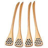 XH&reg; 4pcs Hand-made Solid Wood Honey Mixing Bar Carved Hollow-out Spoon 7&quot;x1&quot; (Honey Dippers) N3