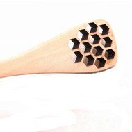 XH&reg; 4pcs Hand-made Solid Wood Honey Mixing Bar Carved Hollow-out Spoon 7&quot;x1&quot; (Honey Dippers) N4