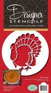 Designer Stencils C346 Thanksgiving Turkey Cake Stencil, Beige/semi-transparent